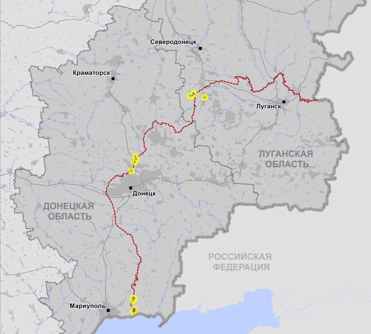 Карта луганской и донецкой областей 2022