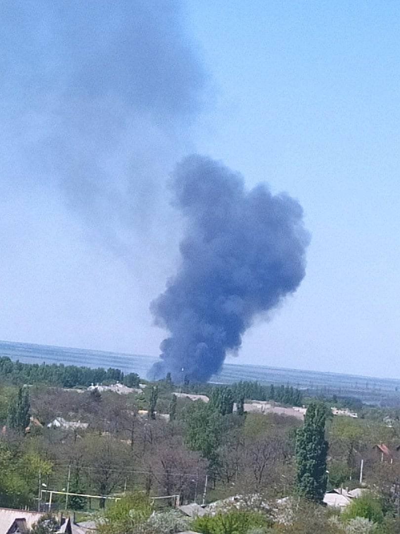 Horlivka'da büyük duman sütunu